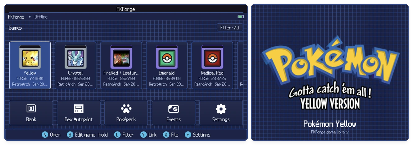 Home with the game art on the second screen