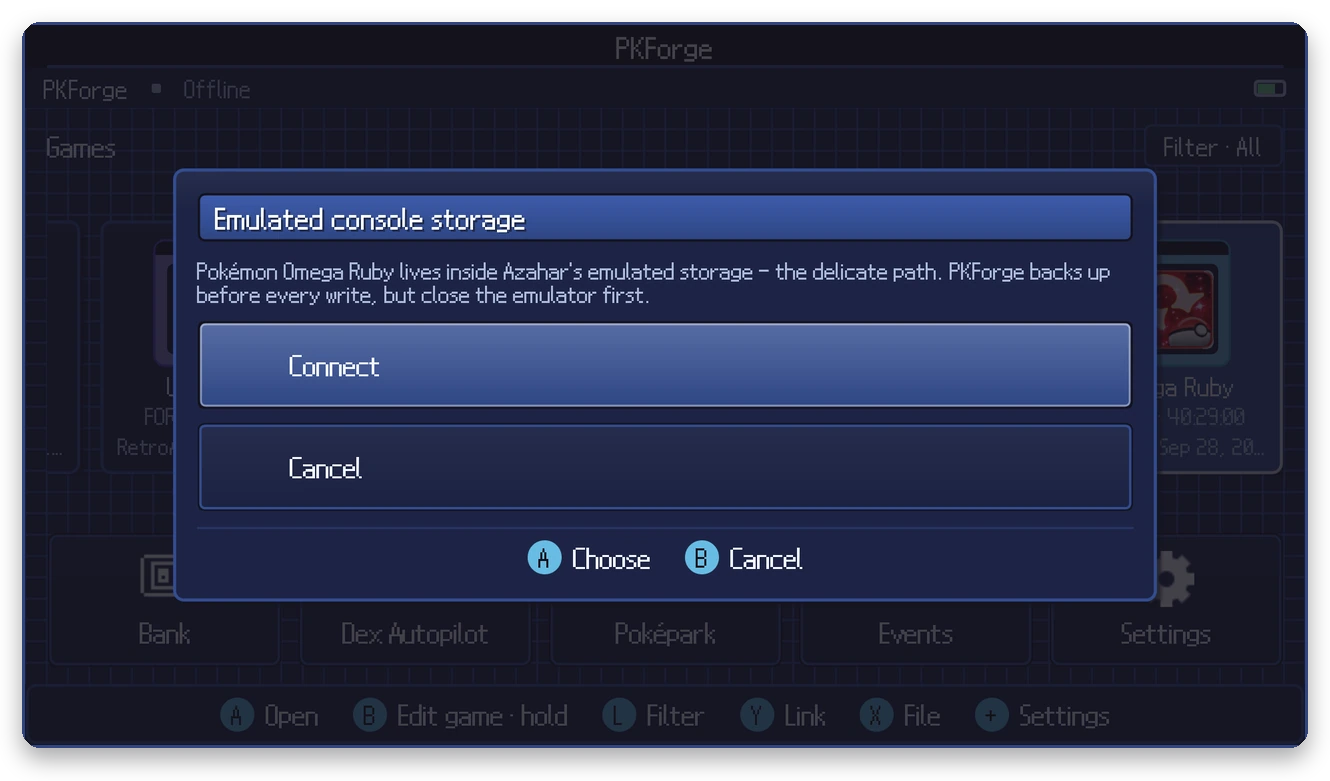 Emulated console storage confirmation