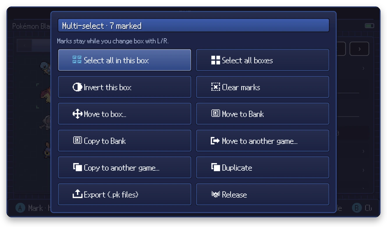 Multi-select actions