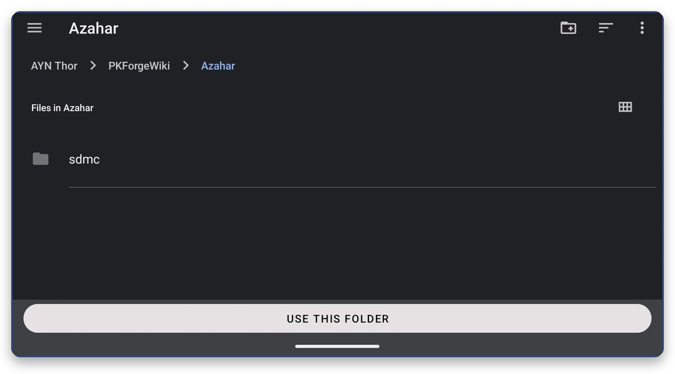 The Azahar user folder