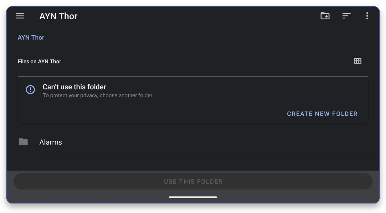 Can't use this folder