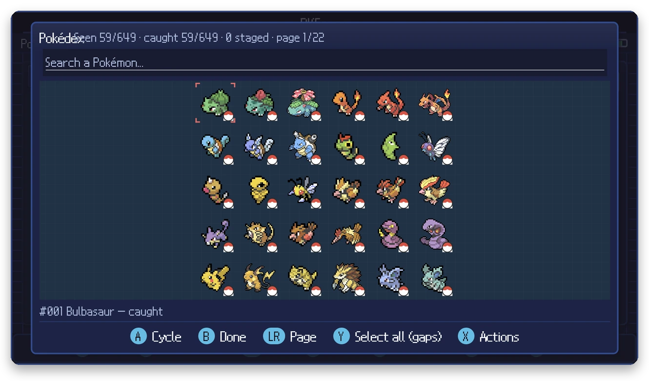 Pokédex editor